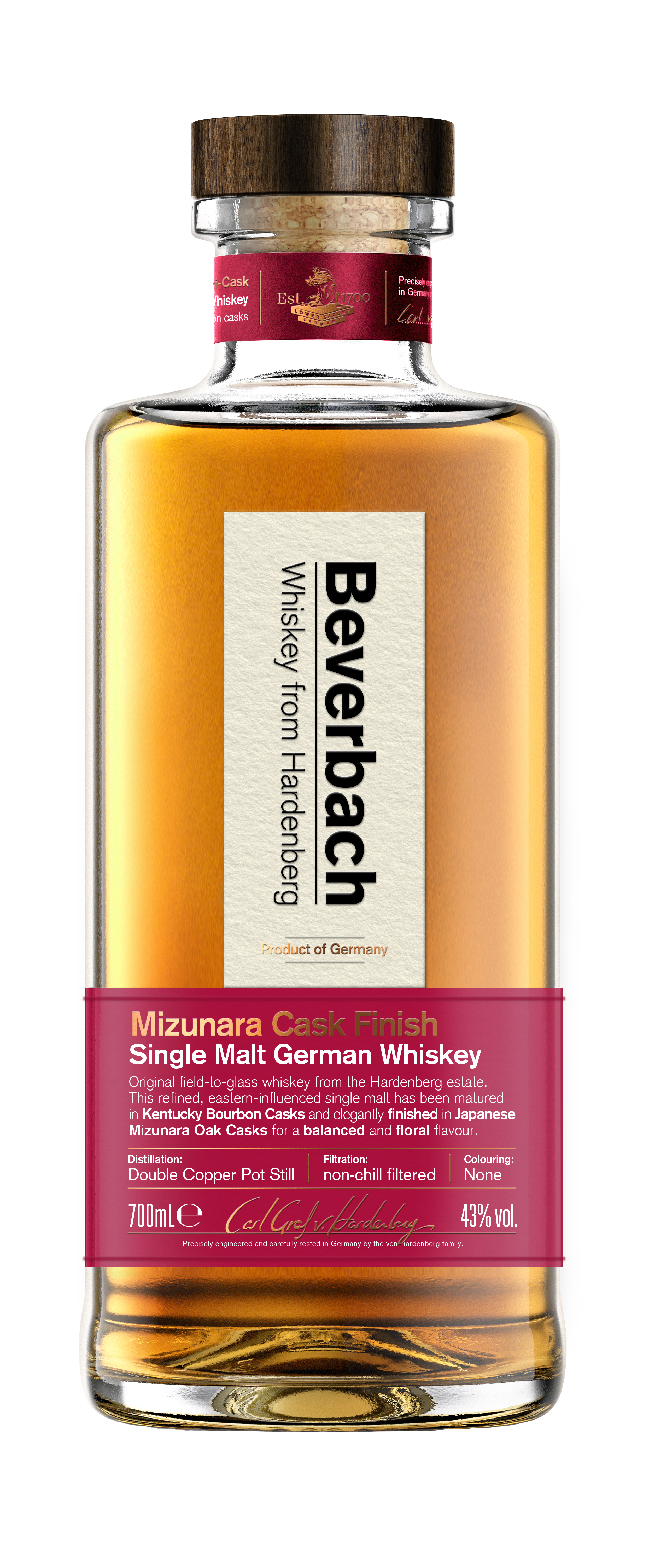 Beverbach Single Malt German Whiskey Mizunara Cask Finish 0,7l