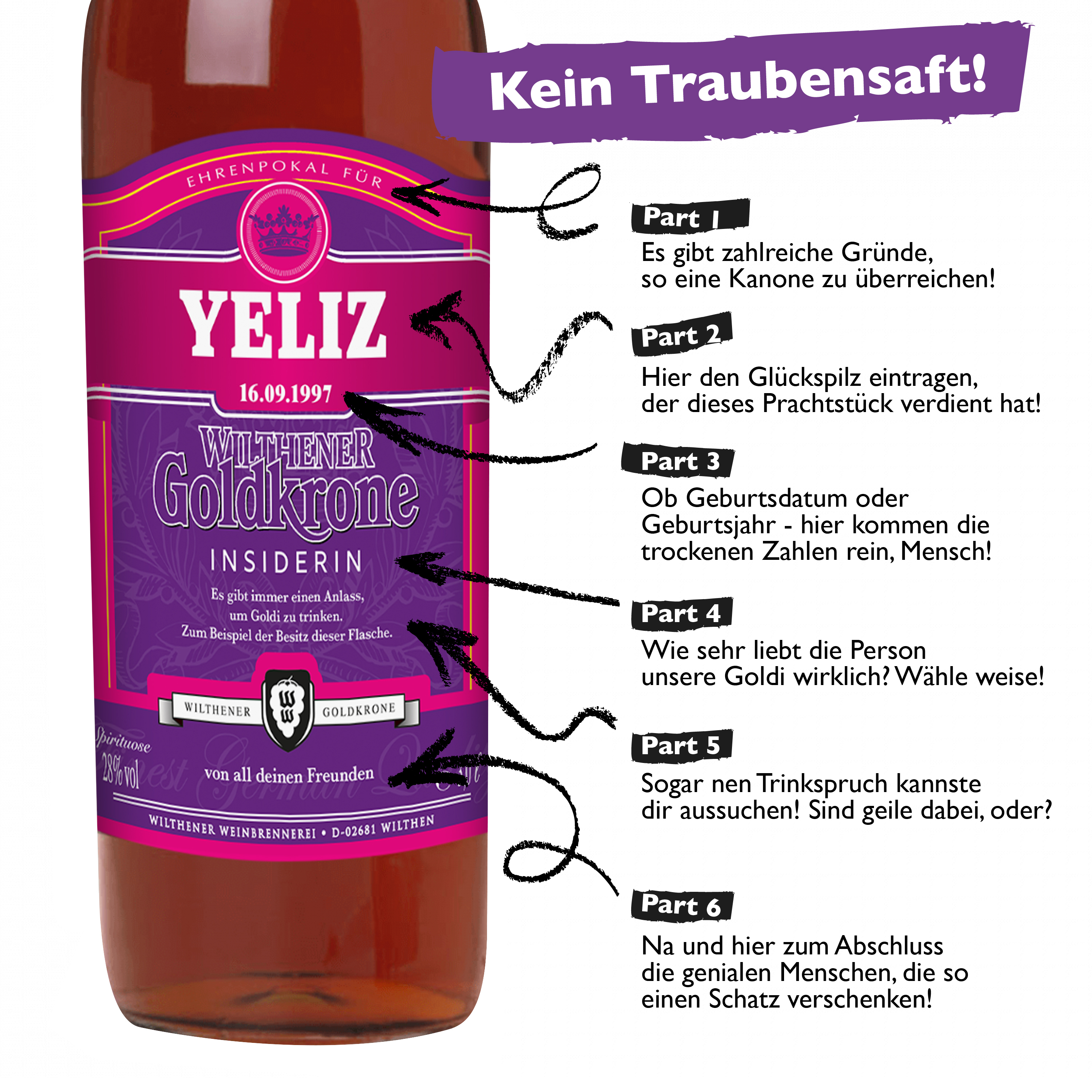 WILTHENER Goldkrone 3,0l - mit individuellem Etikett WILTHENER Goldkrone 3,0l - mit individuellem Etikett