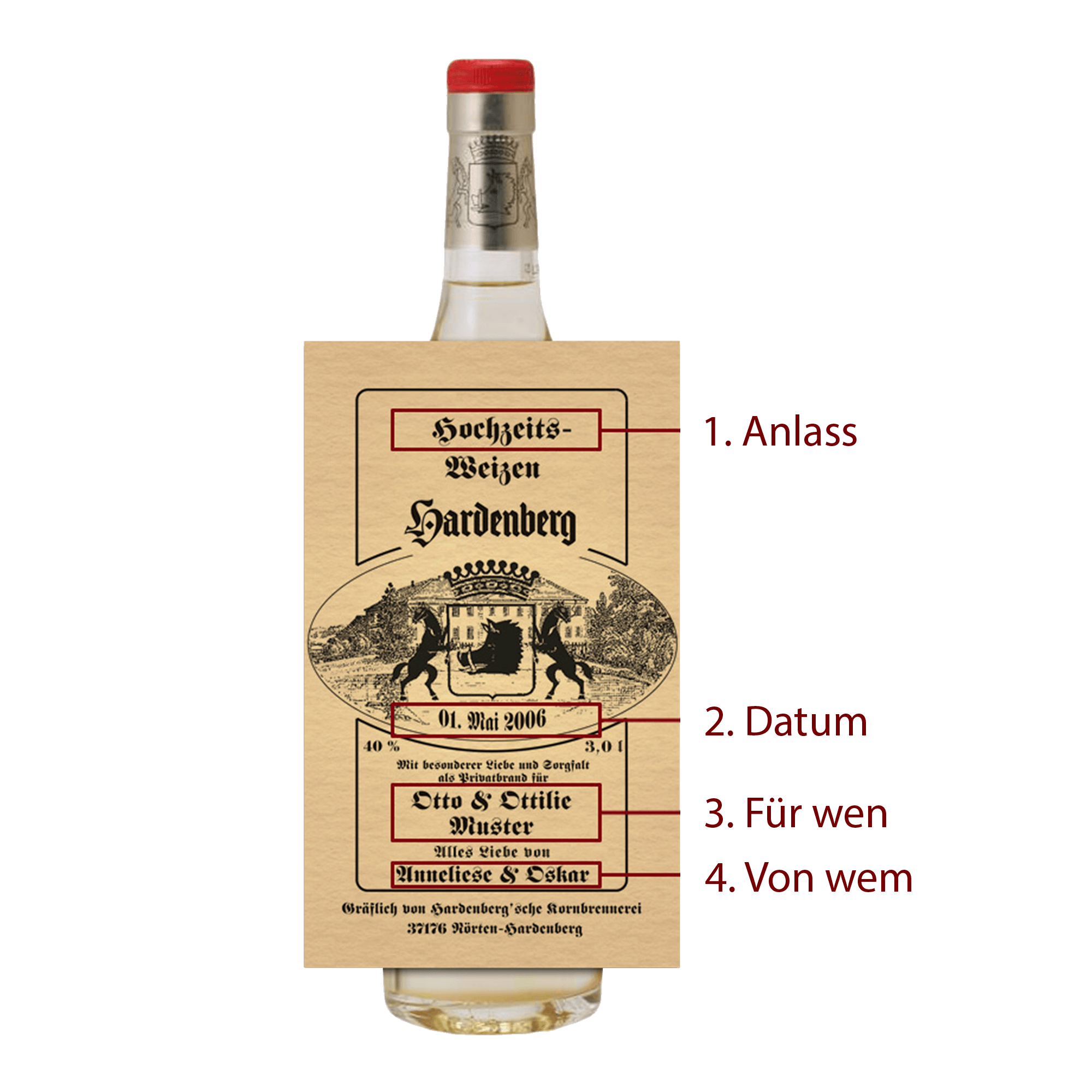 HARDENBERG Hochzeitsweizen 0,7l mit individuellem Etikett